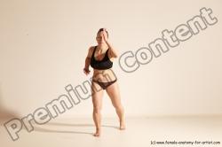 Underwear Martial art Woman White Moving poses Average long colored Dynamic poses Academic